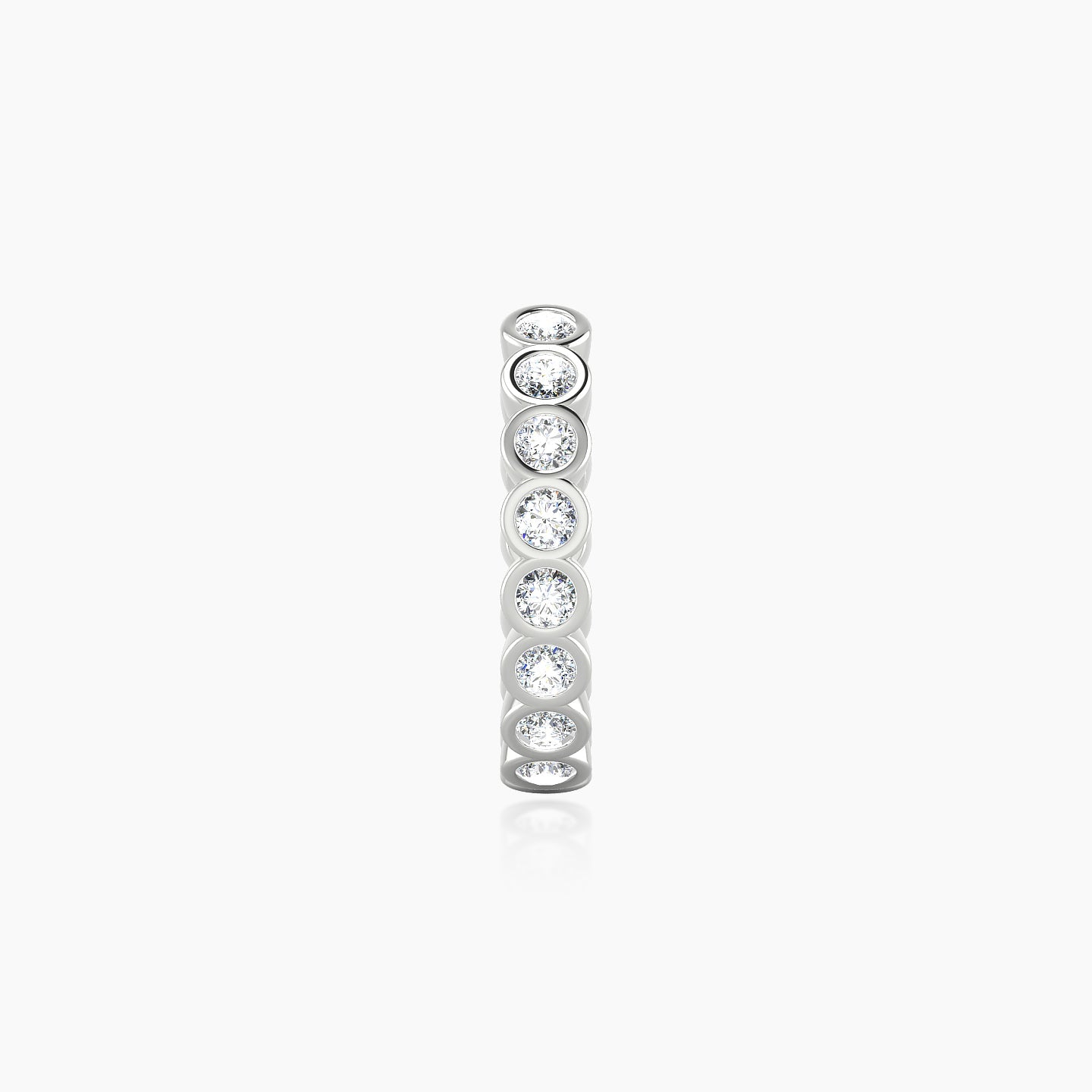 Neith | 18k White Gold 9.5 mm Diamond Hoop Piercing