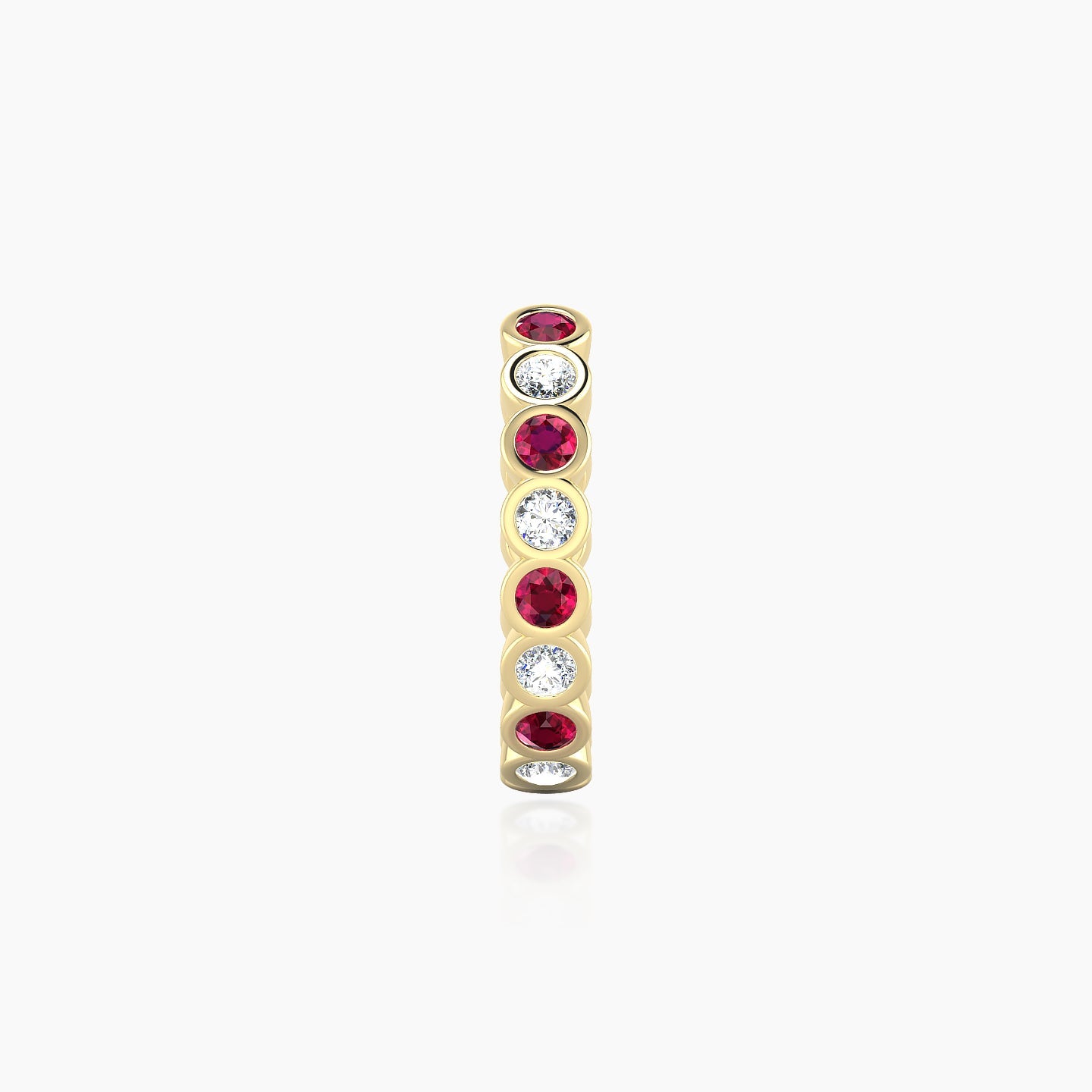 Neith | 18k Yellow Gold 9.5 mm Ruby & Diamond Hoop Piercing