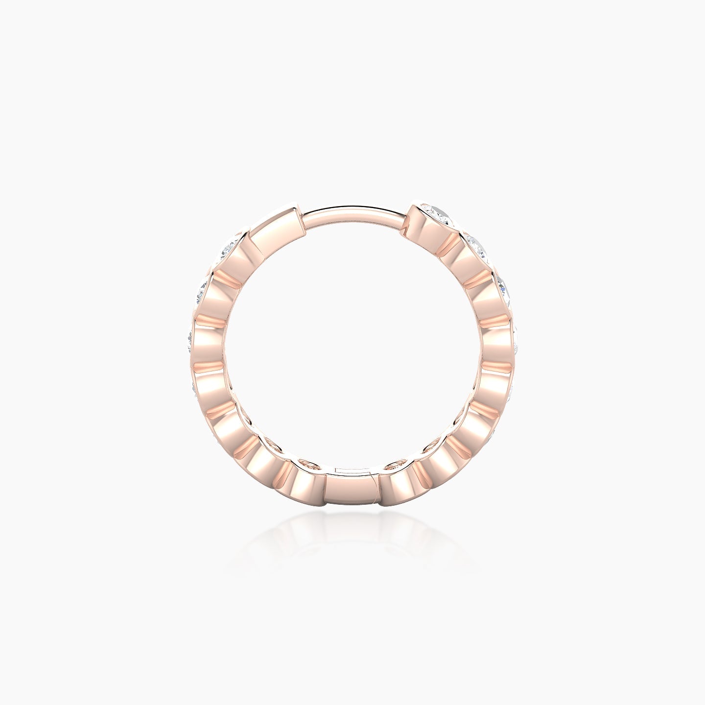 Neith | 18k Rose Gold 9.5 mm Diamond Hoop Piercing