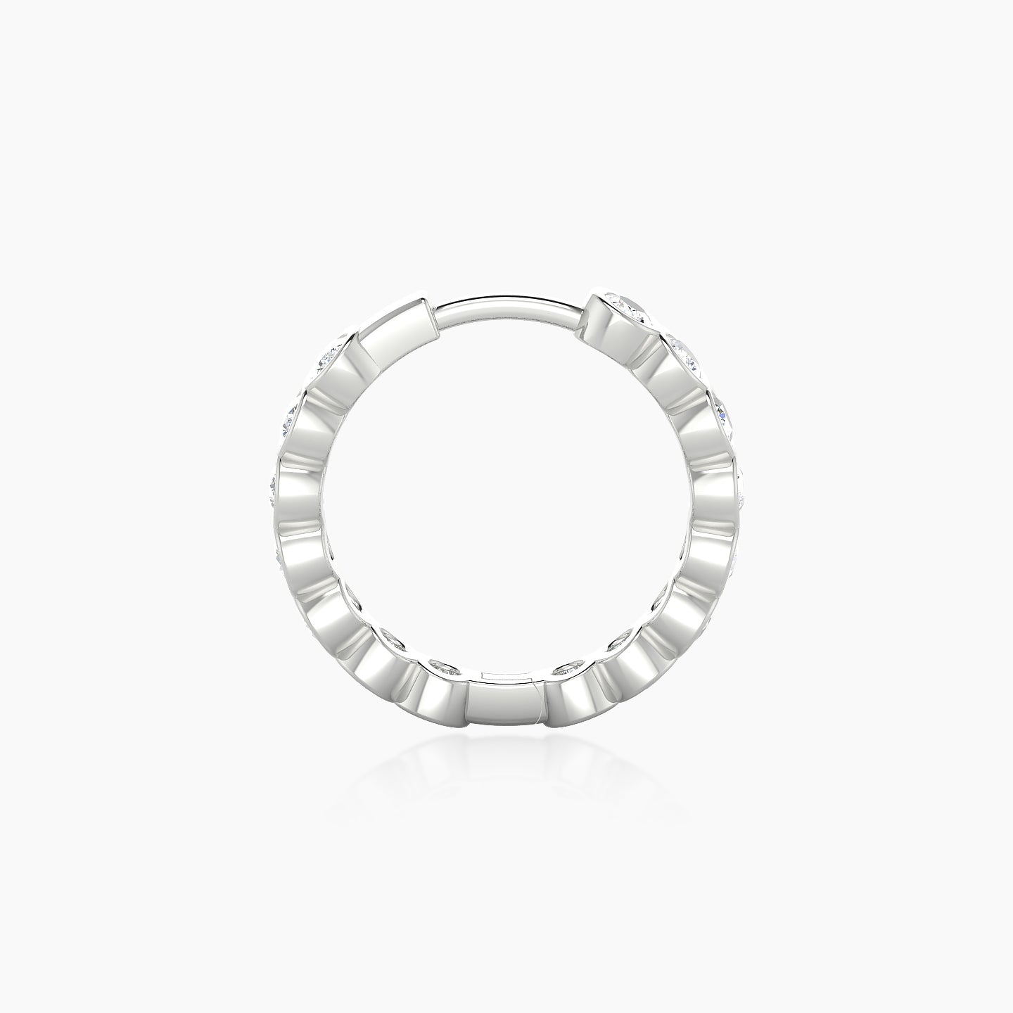 Neith | 18k White Gold 9.5 mm Diamond Hoop Piercing