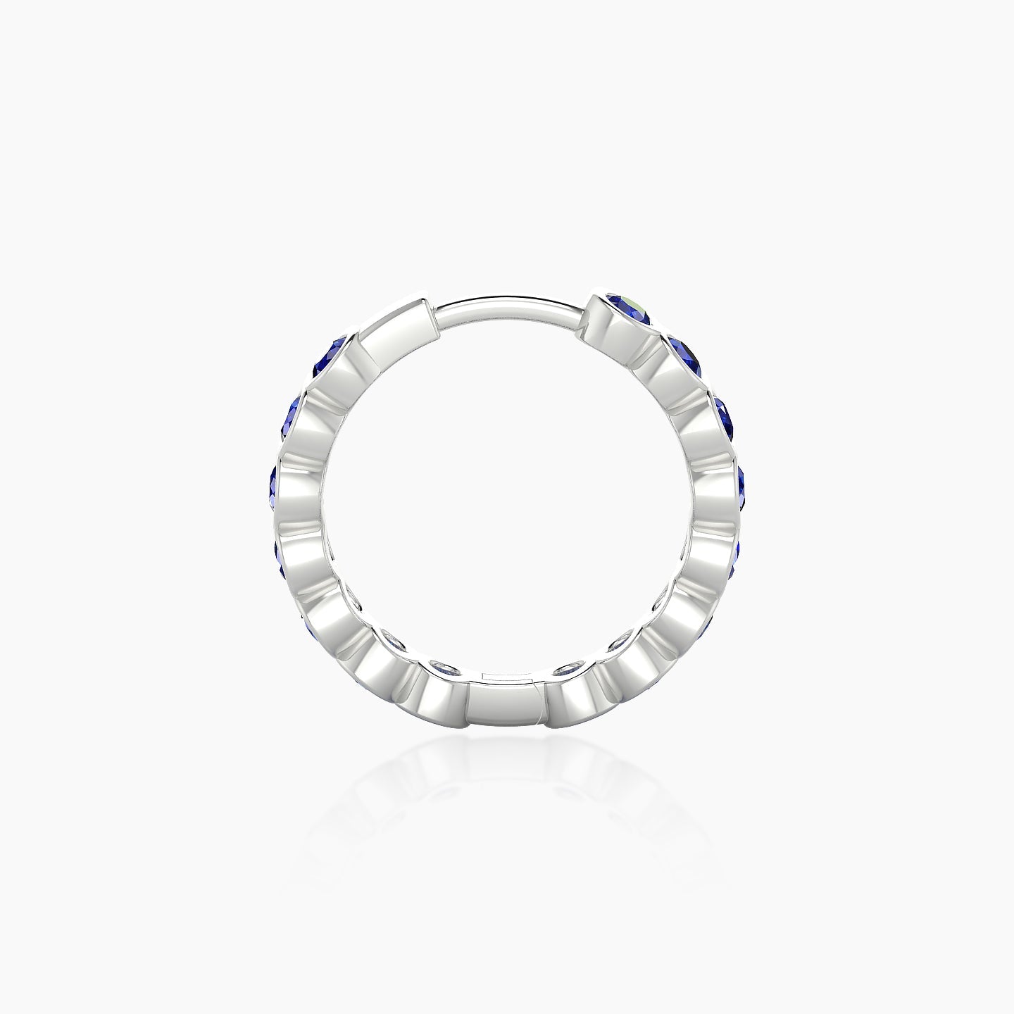 Neith | 18k White Gold 9.5 mm Sapphire Hoop Piercing