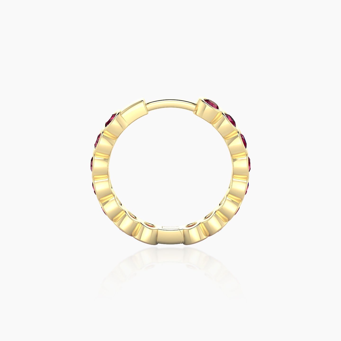 Neith | 18k Yellow Gold 9.5 mm Ruby Hoop Piercing