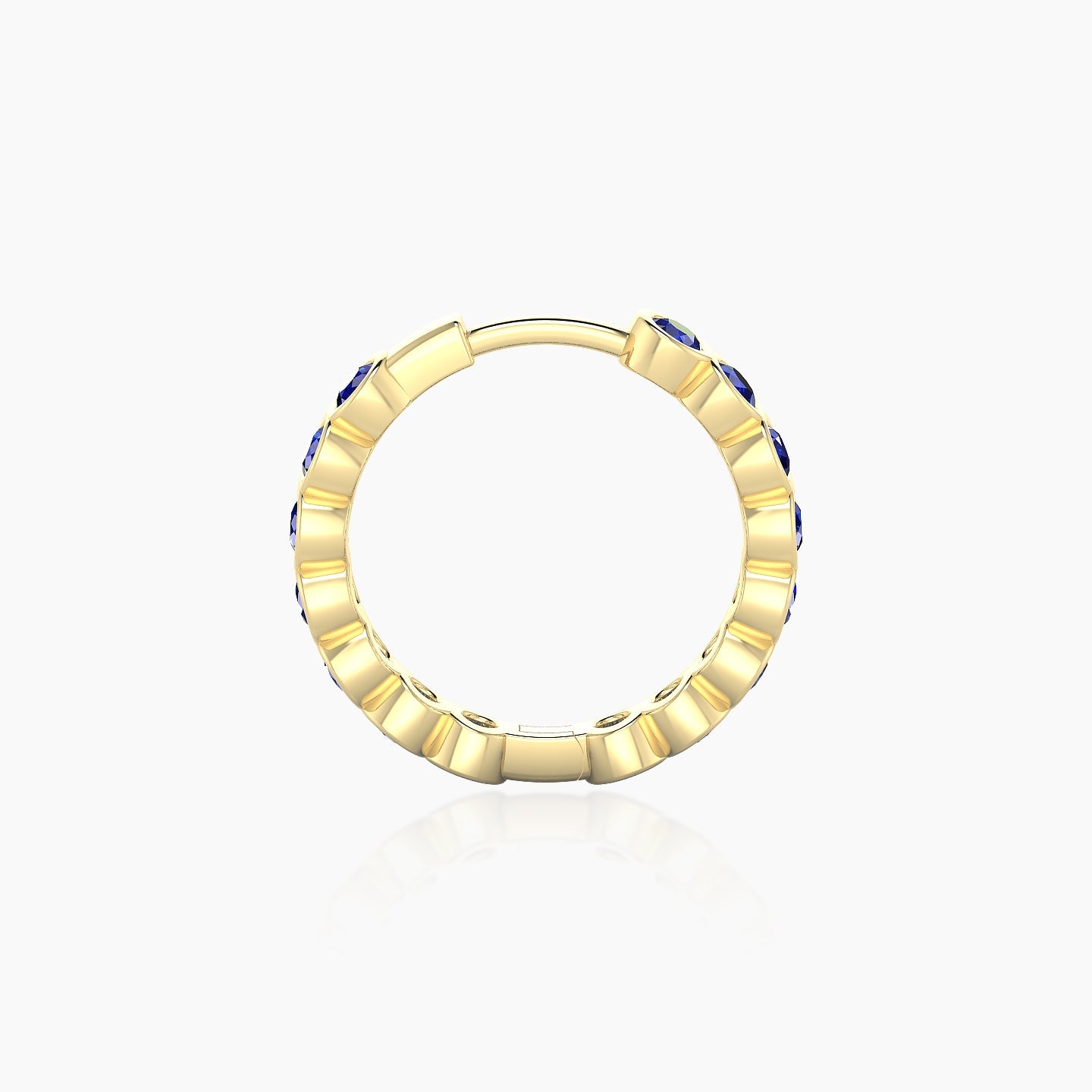 Neith | 18k Yellow Gold 9.5 mm Sapphire Hoop Piercing