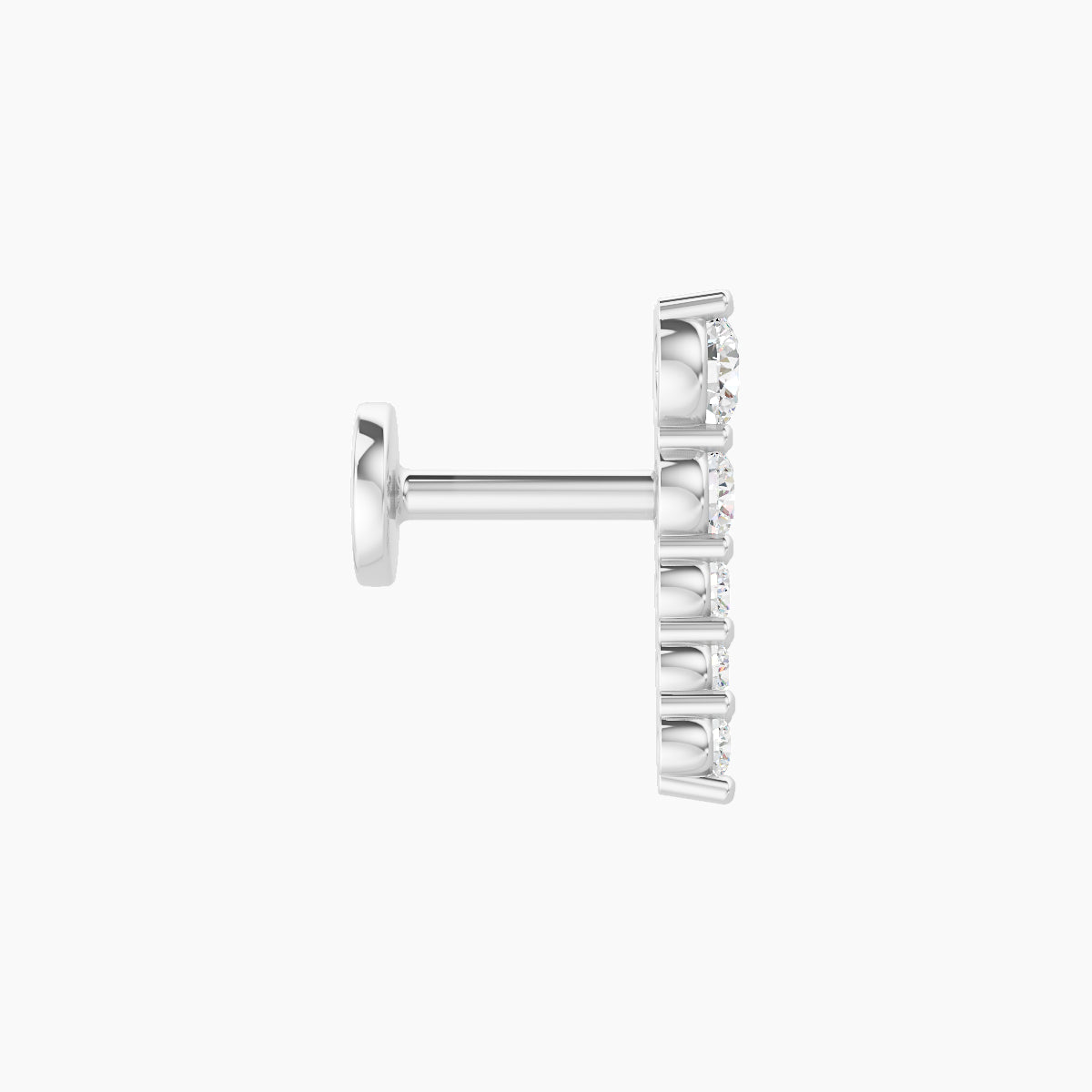 Nerthus | 18k White Gold 10 mm 5 mm Long Diamond Left Piercing
