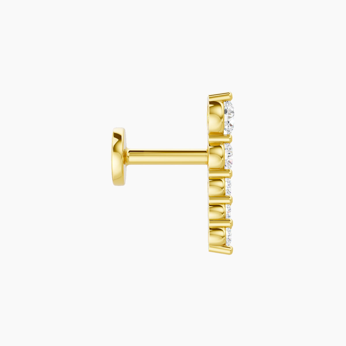 Nerthus | 18k Yellow Gold 10 mm 5 mm Long Diamond Left Piercing