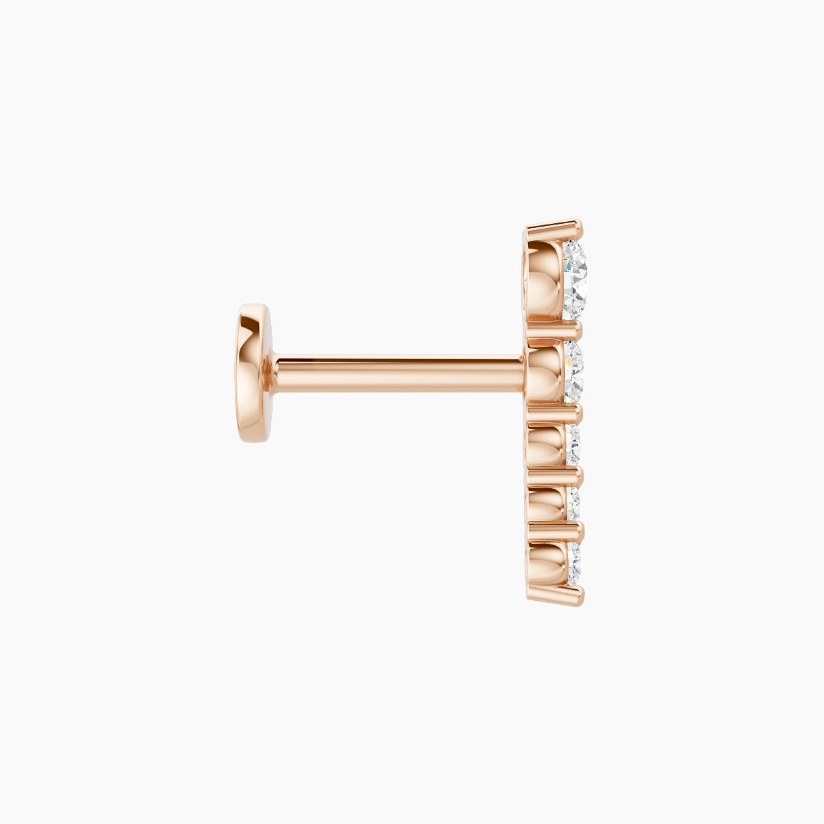 Nerthus | 18k Rose Gold 10 mm 6.5 mm Long Diamond Left Piercing