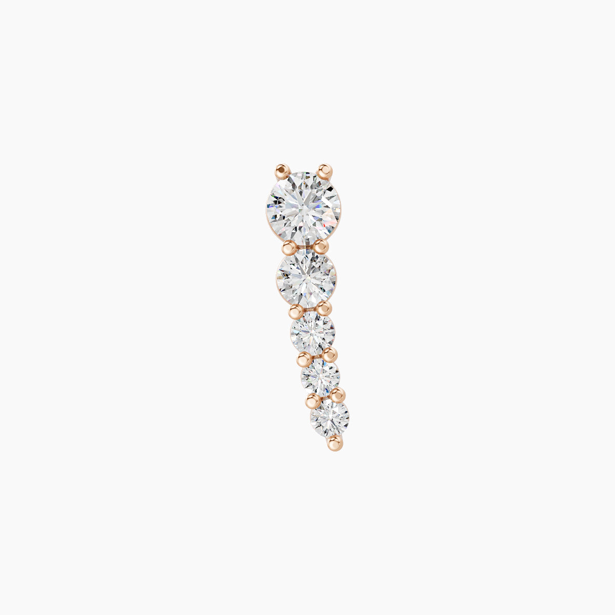 Nerthus | 18k Rose Gold 10 mm 6.5 mm Long Diamond Right Piercing