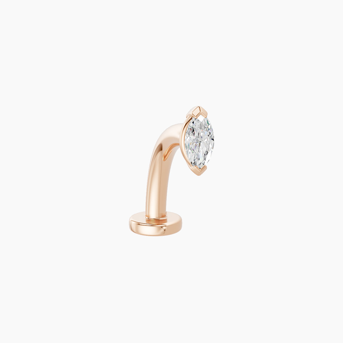 Nut | 18k Rose Gold 5 mm 10 mm Marquise Diamond Floating Navel Piercing