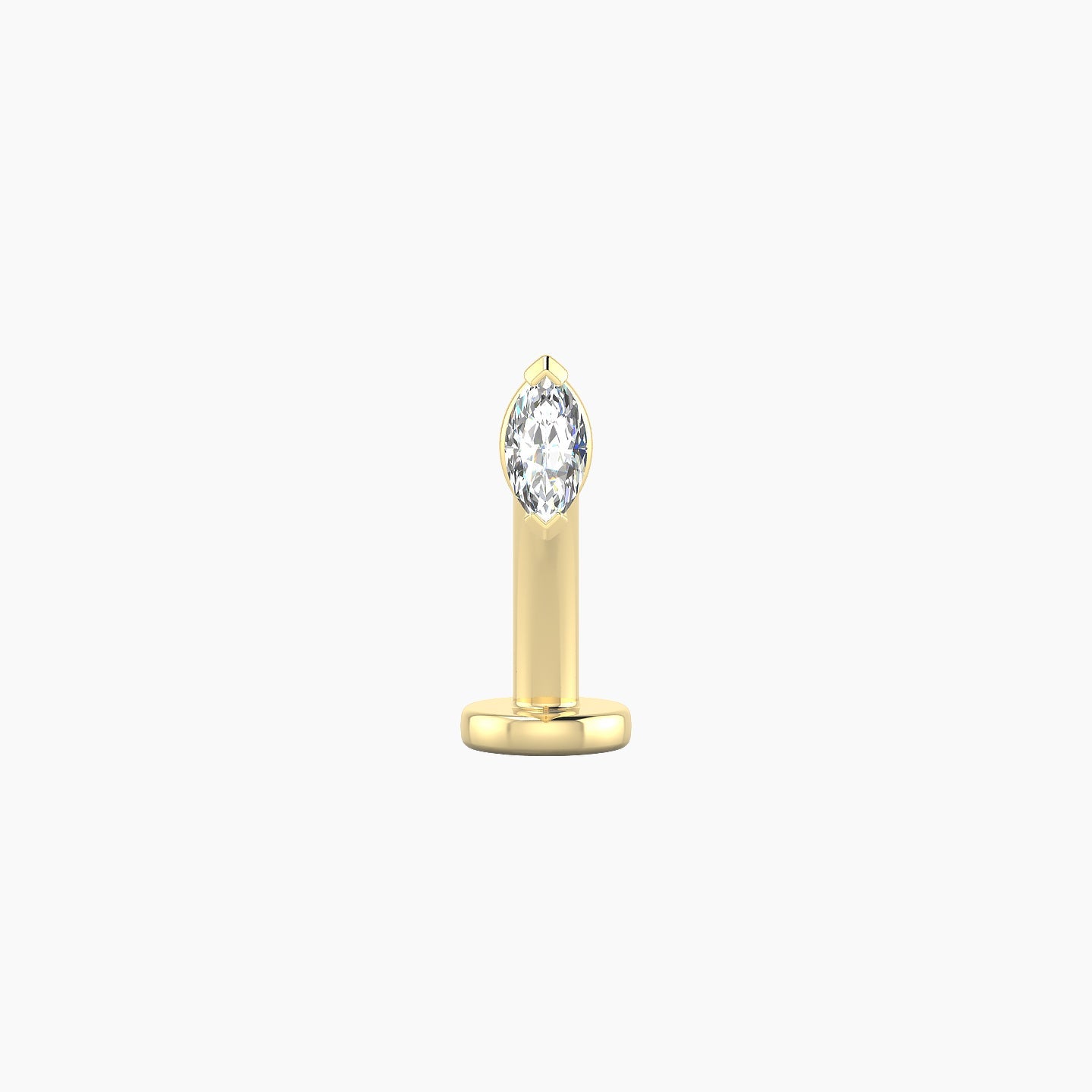Nut | 18k Yellow Gold 5 mm 10 mm Marquise Diamond Floating Navel Piercing