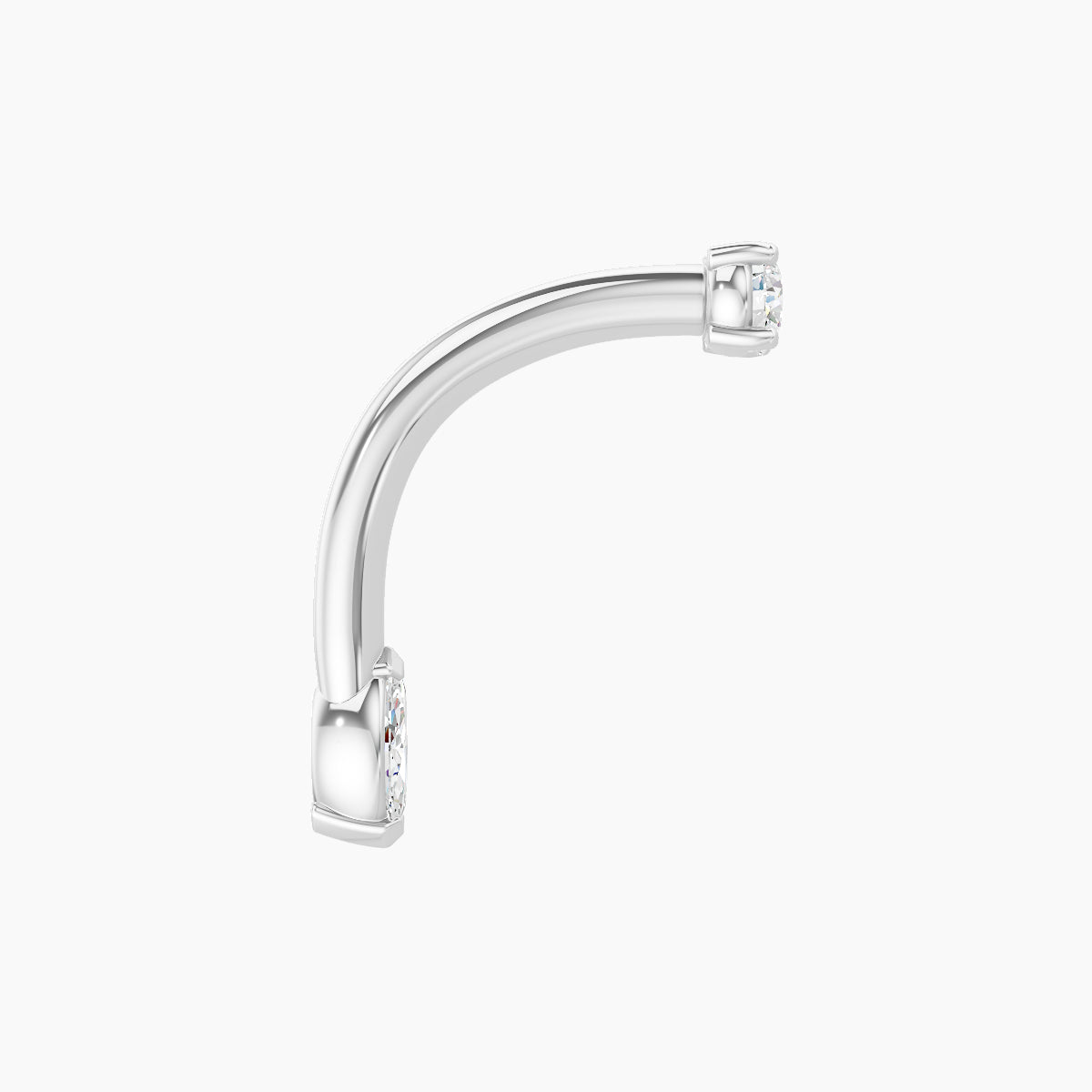 Nut | 18k White Gold 5 mm 10 mm Marquise Diamond Navel Piercing