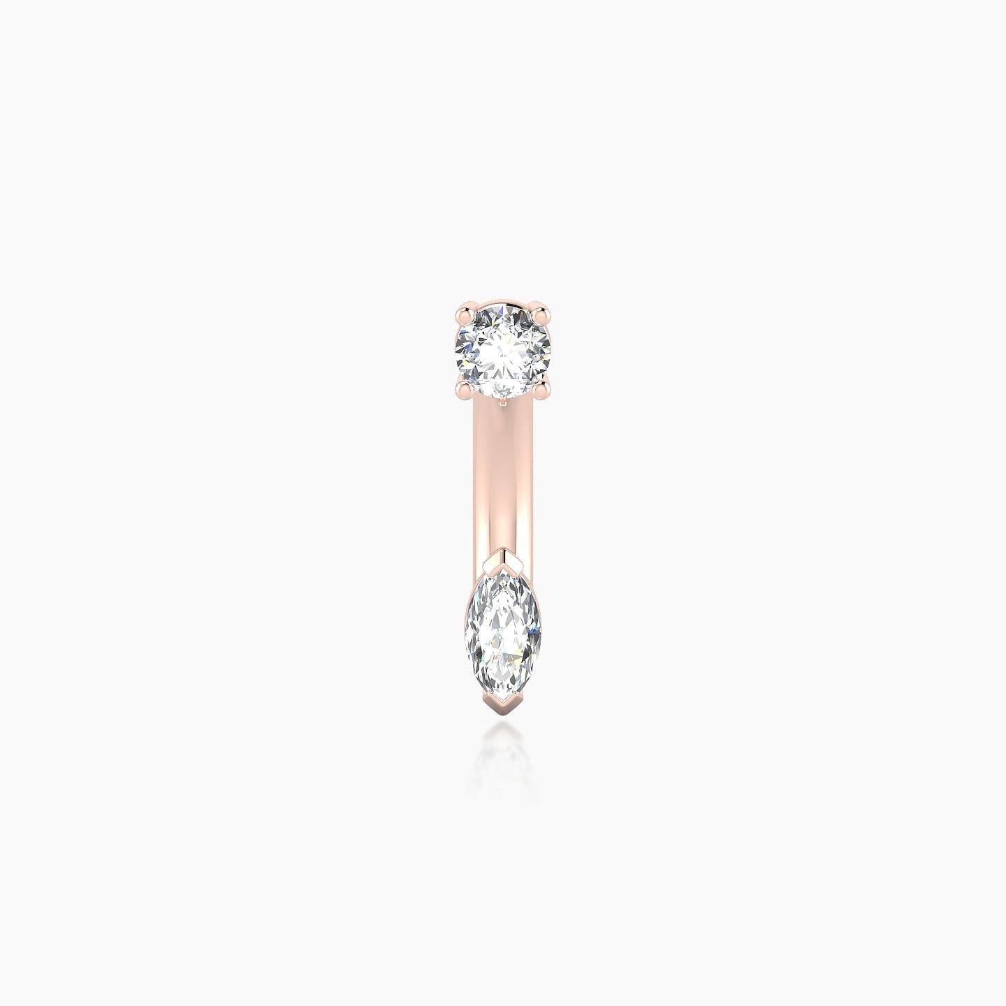 Nut | 18k Rose Gold 10 mm 5 mm Marquise Diamond Navel Piercing