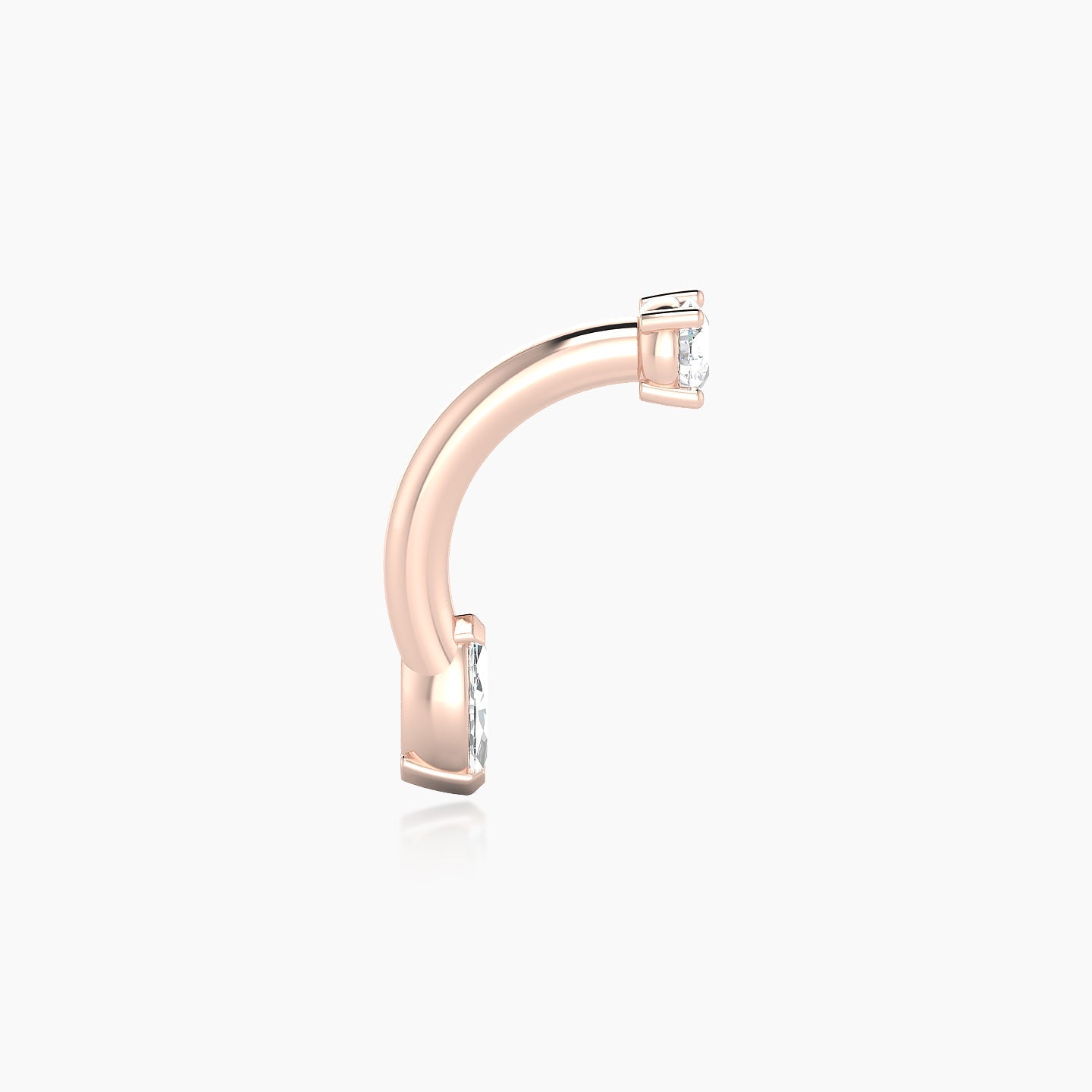 Nut | 18k Rose Gold 10 mm 5 mm Marquise Diamond Navel Piercing