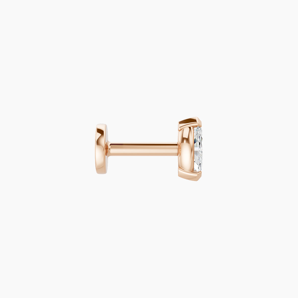 Nut | 18k Rose Gold 5 mm 5 mm Marquise Diamond Nose Piercing