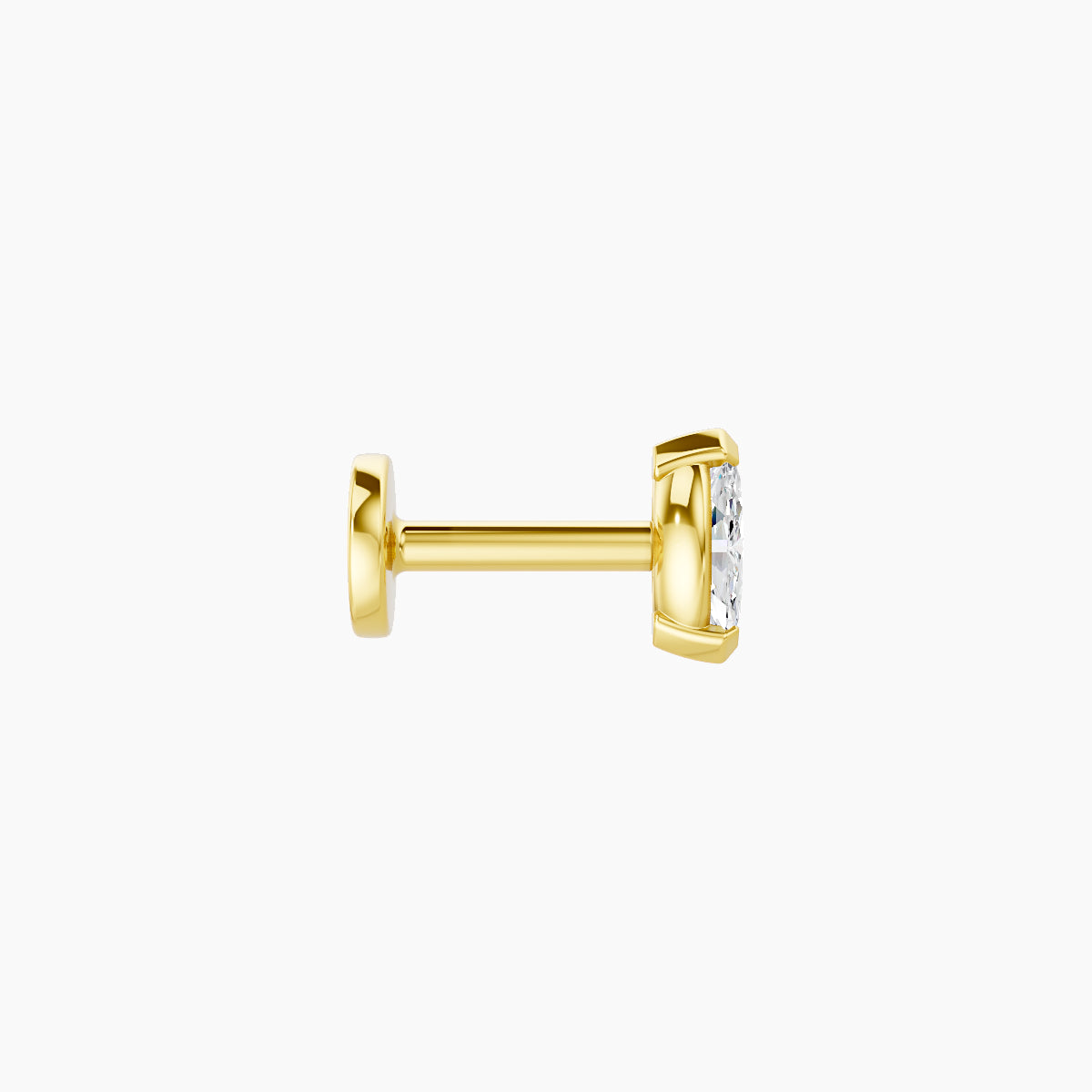 Nut | 18k Yellow Gold 5 mm 5 mm Marquise Diamond Piercing