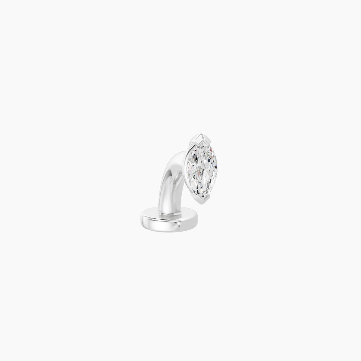 Nut | 18k White Gold 5 mm 6 mm Marquise Diamond Floating Navel Piercing