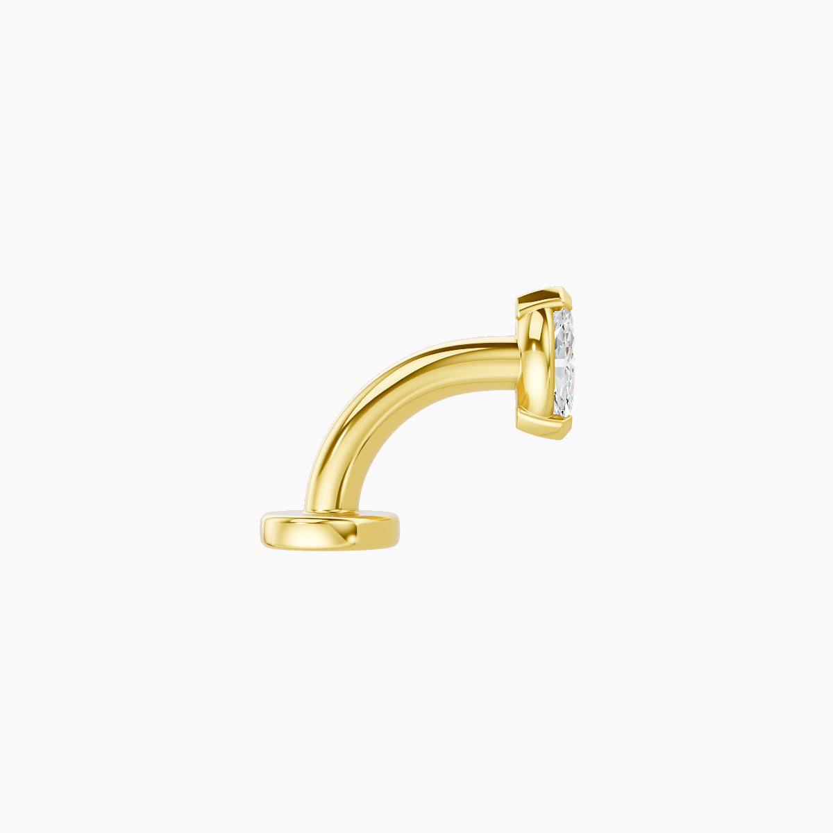 Nut | 18k Yellow Gold 5 mm 6 mm Marquise Diamond Floating Navel Piercing