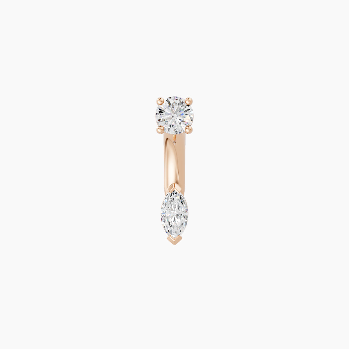 Nut | 18k Rose Gold 5 mm 6 mm Marquise Diamond Navel Piercing