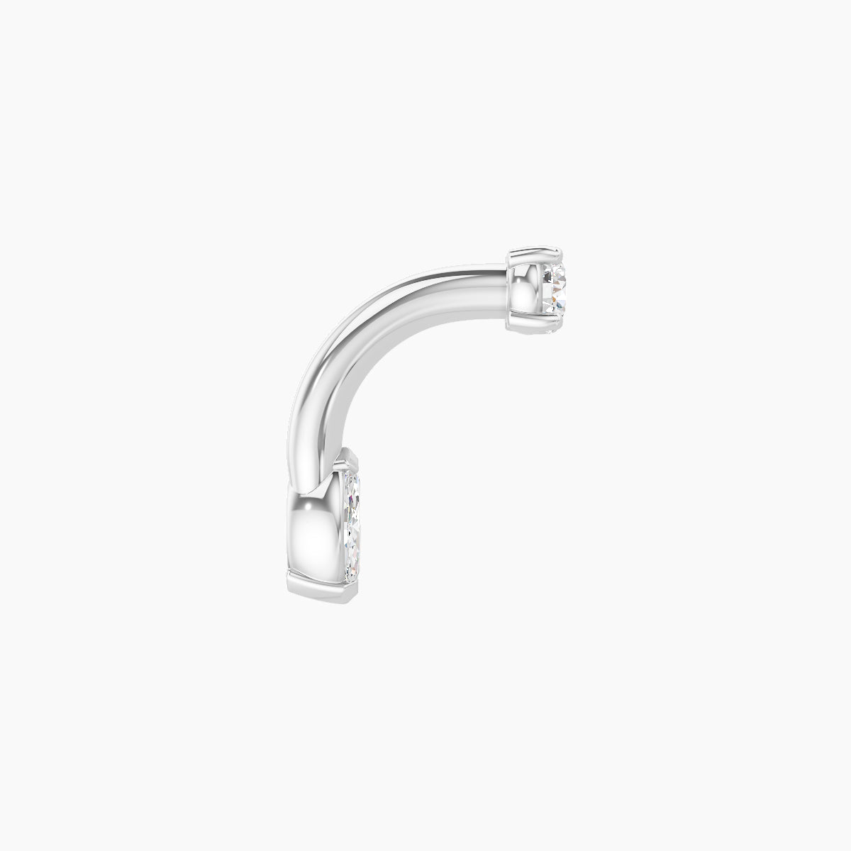 Nut | 18k White Gold 5 mm 6 mm Marquise Diamond Navel Piercing