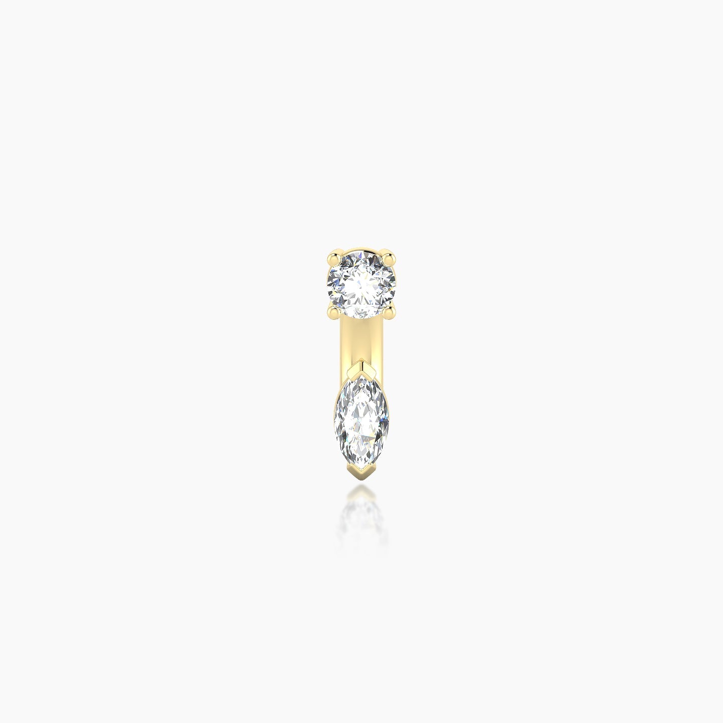 Nut | 18k Yellow Gold 6 mm 5 mm Marquise Diamond Navel Piercing
