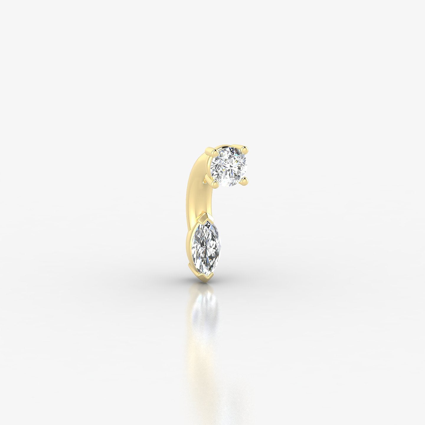 Nut | 18k Yellow Gold 6 mm 5 mm Marquise Diamond Navel Piercing