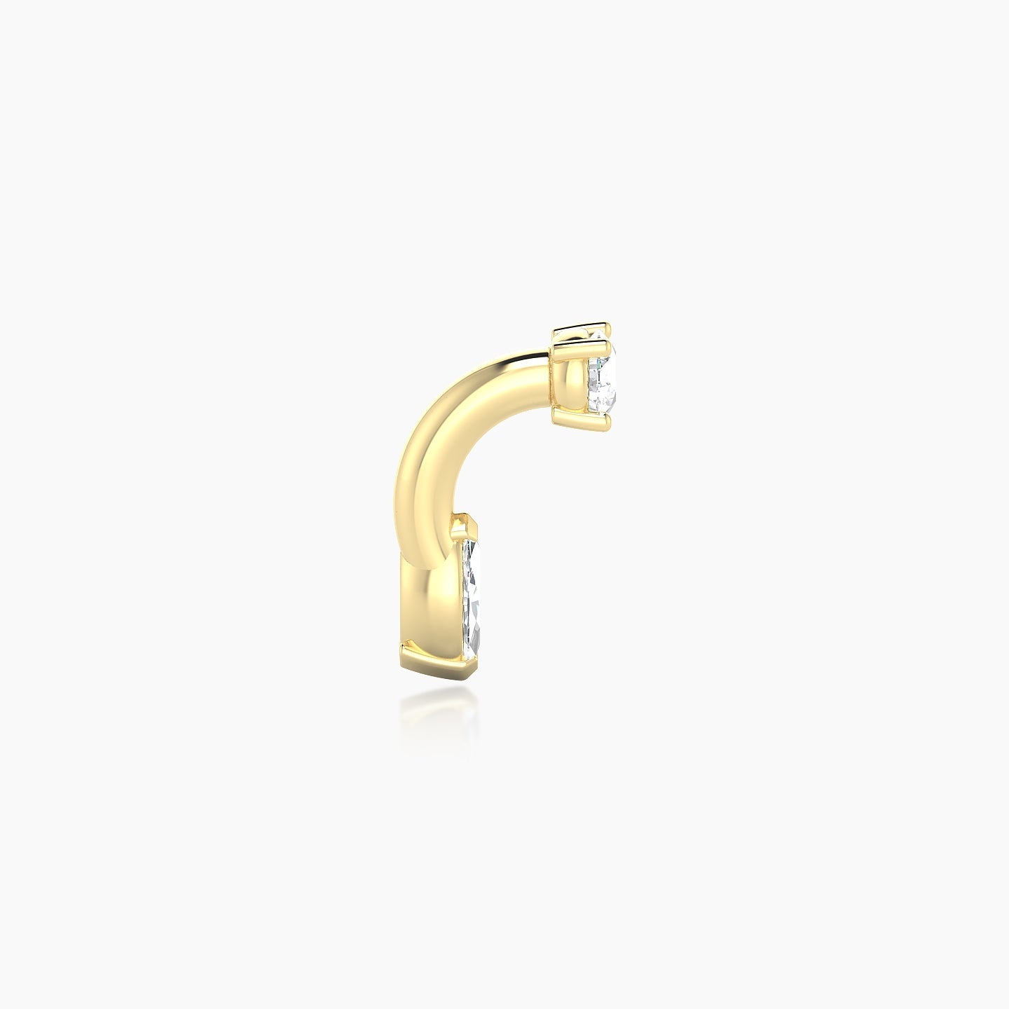 Nut | 18k Yellow Gold 6 mm 5 mm Marquise Diamond Navel Piercing