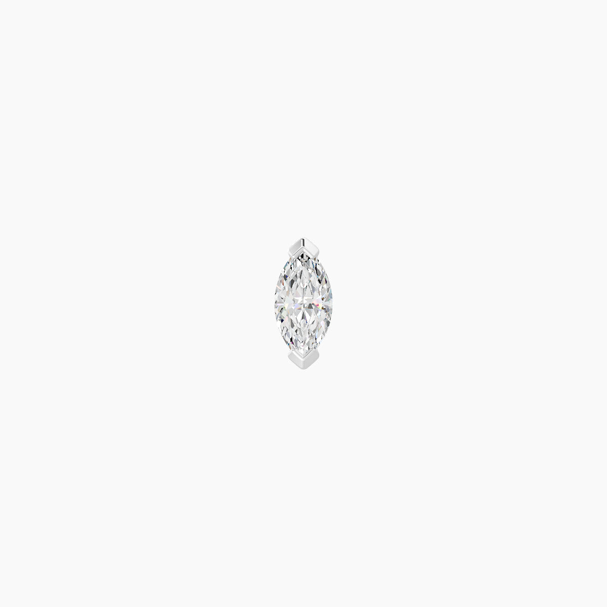Nut | 18k White Gold 5 mm 6.5 mm Marquise Diamond Nose Piercing