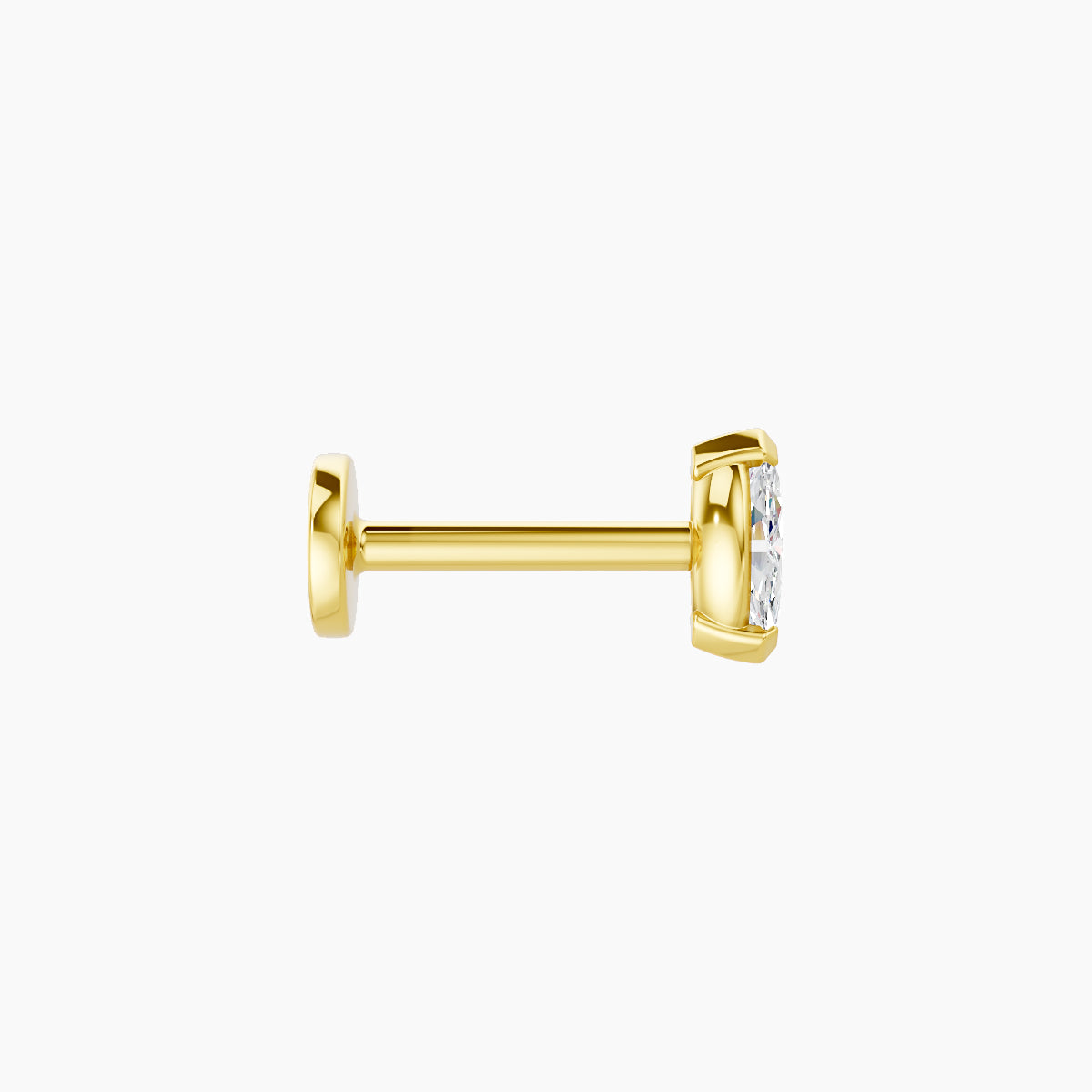 Nut | 18k Yellow Gold 5 mm 6.5 mm Marquise Diamond Nose Piercing