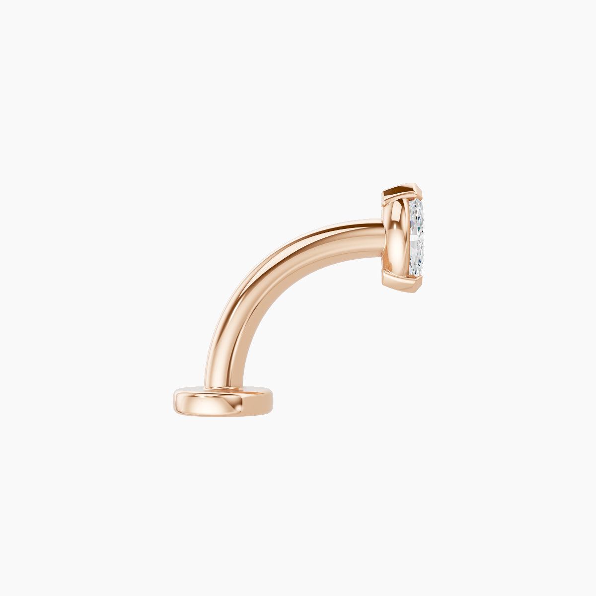 Nut | 18k Rose Gold 5 mm 8 mm Marquise Diamond Floating Navel Piercing