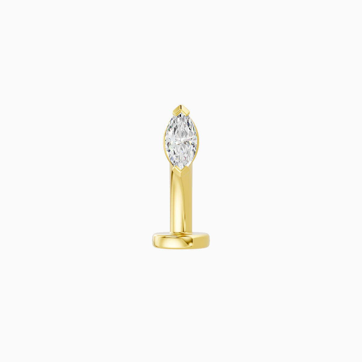 Nut | 18k Yellow Gold 5 mm 8 mm Marquise Diamond Floating Navel Piercing