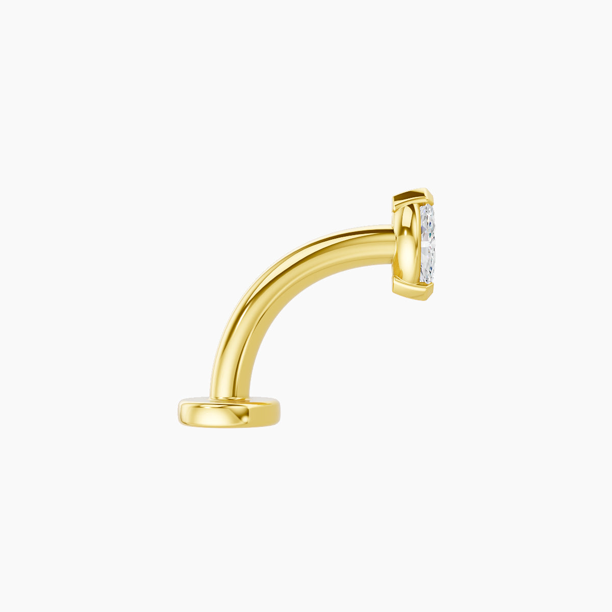 Nut | 18k Yellow Gold 5 mm 8 mm Marquise Diamond Floating Navel Piercing