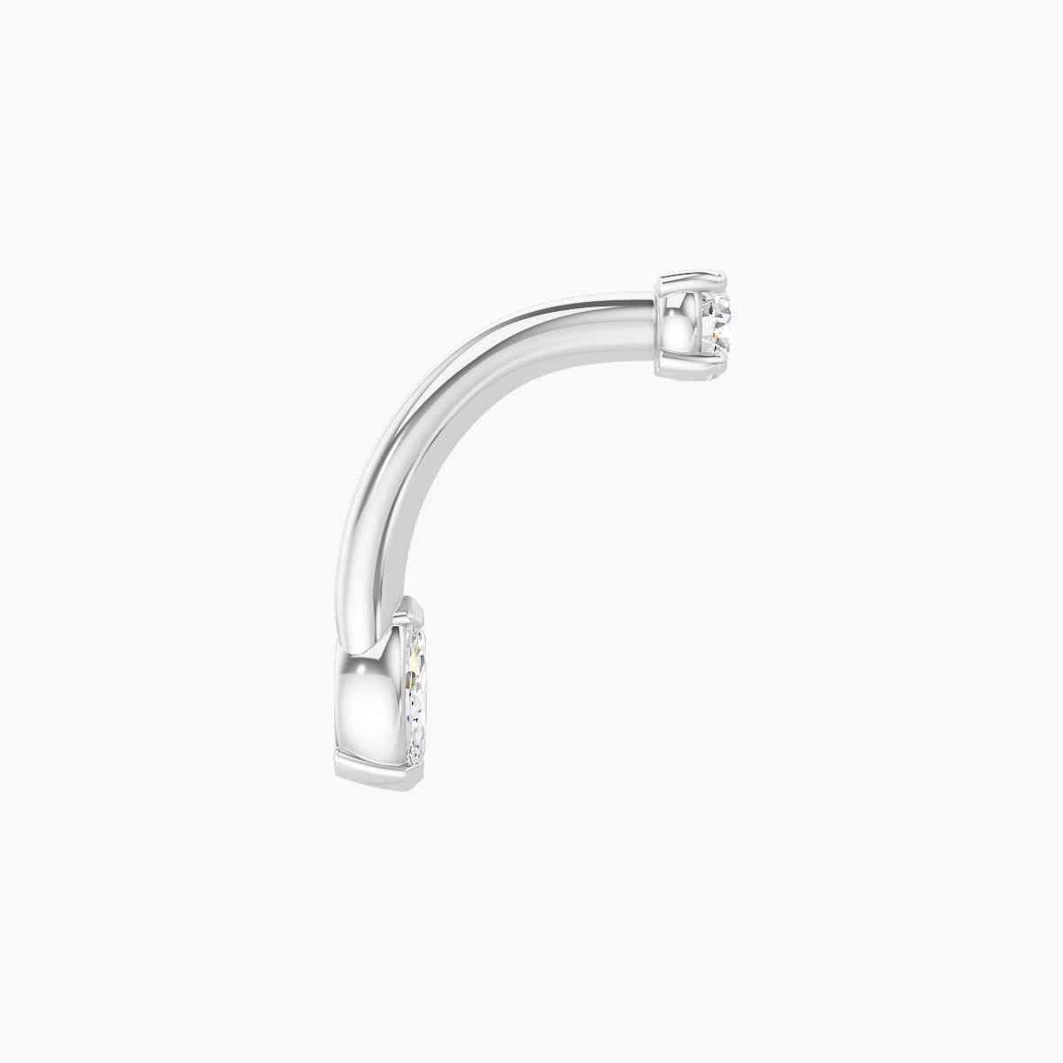 Nut | 18k White Gold 5 mm 8 mm Marquise Diamond Navel Piercing