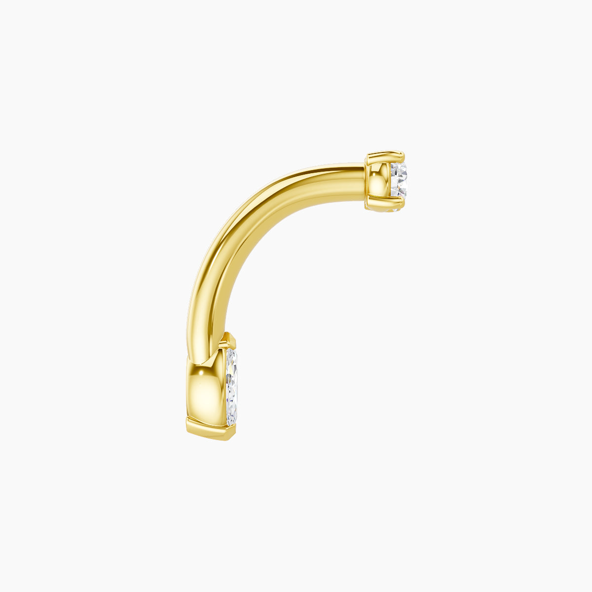 Nut | 18k Yellow Gold 5 mm 8 mm Marquise Diamond Navel Piercing