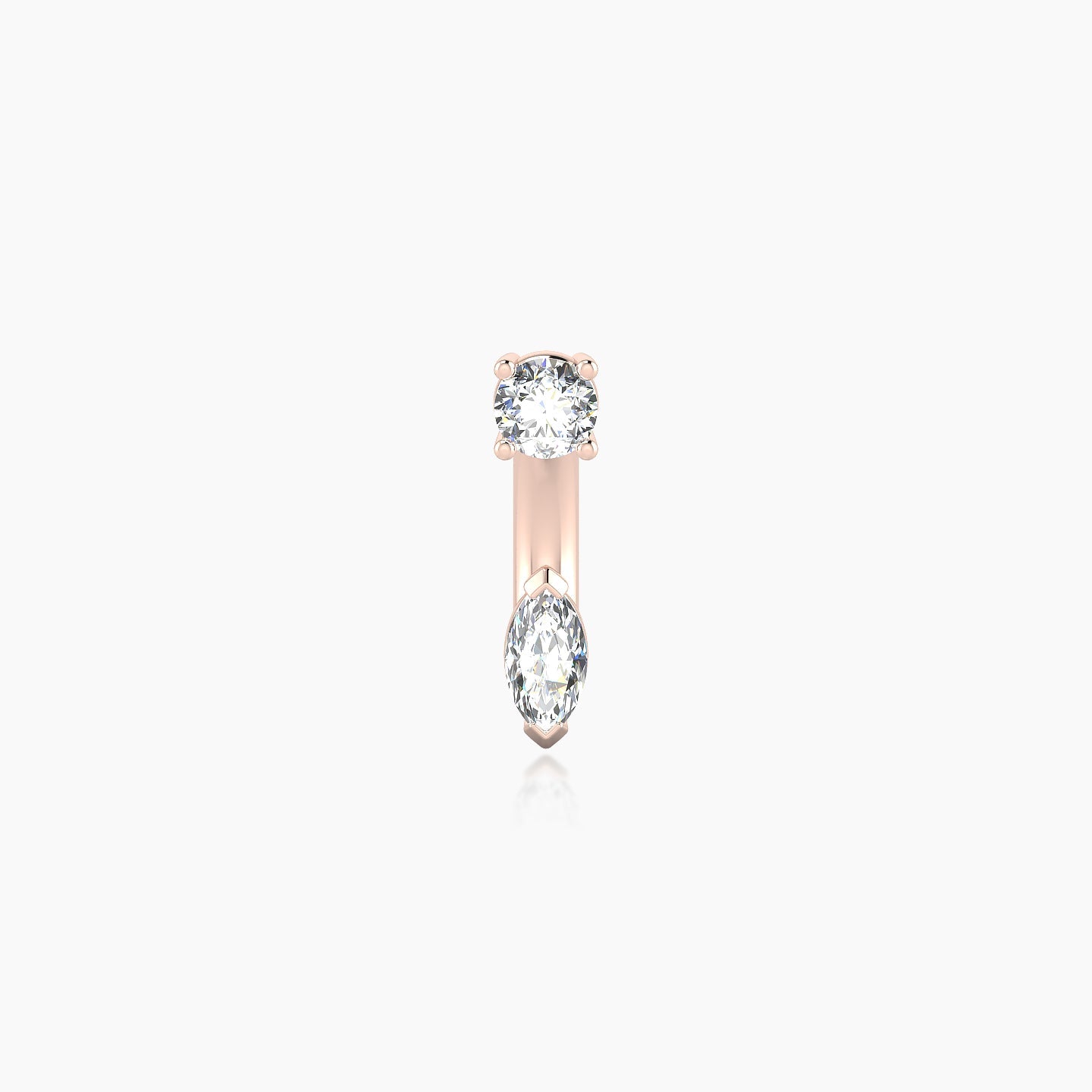 Nut | 18k Rose Gold 8 mm 5 mm Marquise Diamond Navel Piercing