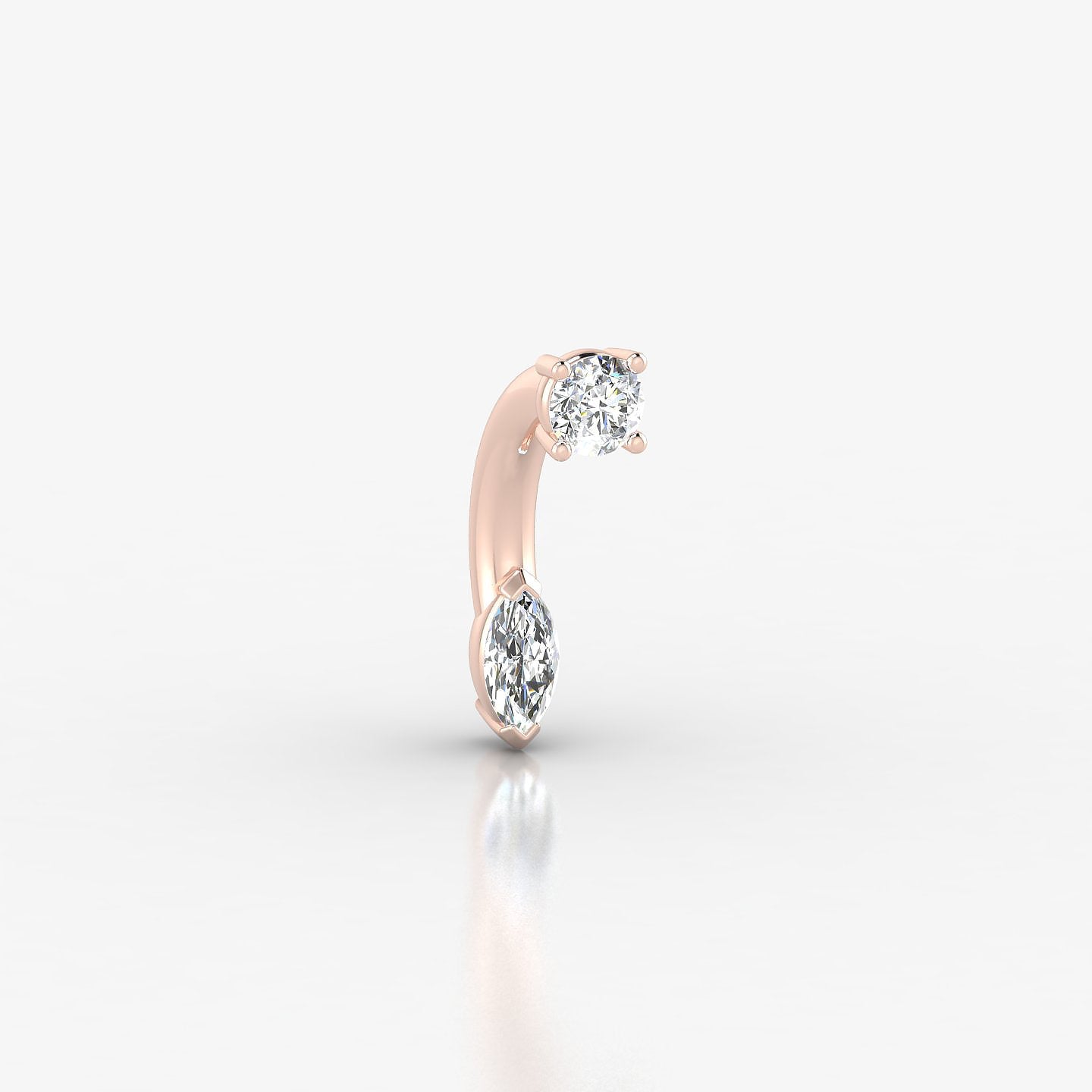 Nut | 18k Rose Gold 8 mm 5 mm Marquise Diamond Navel Piercing
