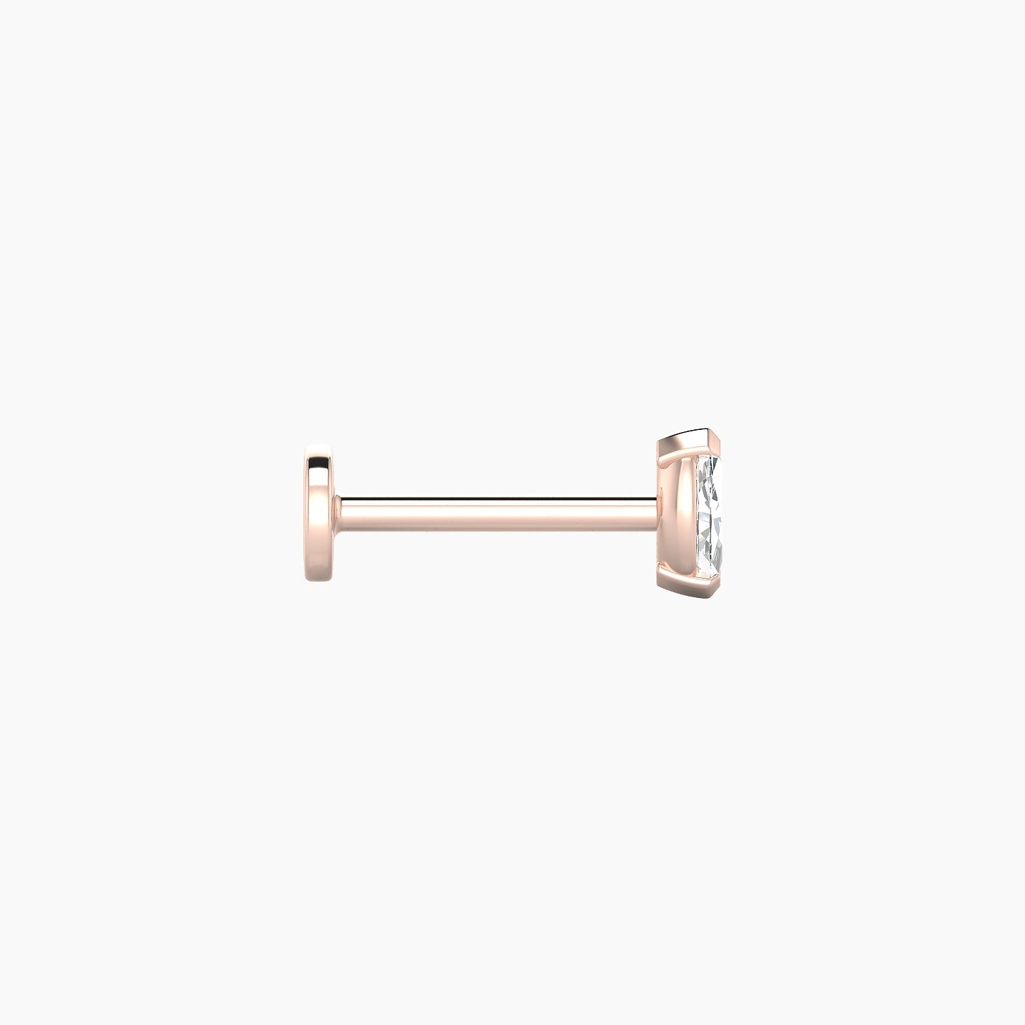 Nut | 18k Rose Gold 5 mm 8 mm Marquise Diamond Nose Piercing