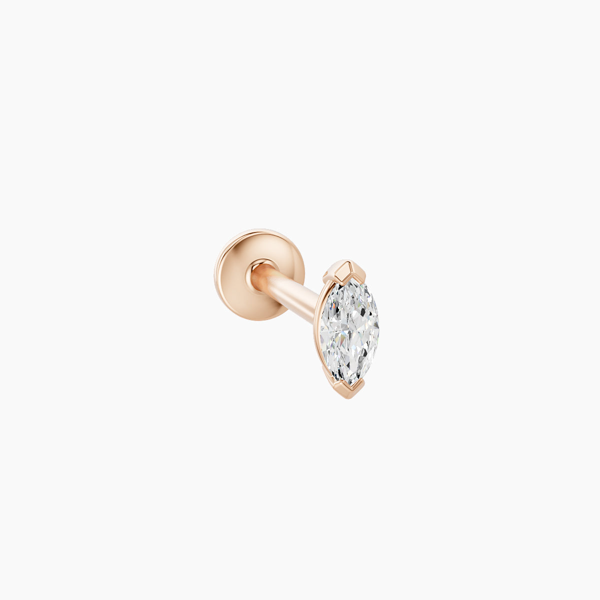 Nut | 18k Rose Gold 5 mm 8 mm Marquise Diamond Piercing