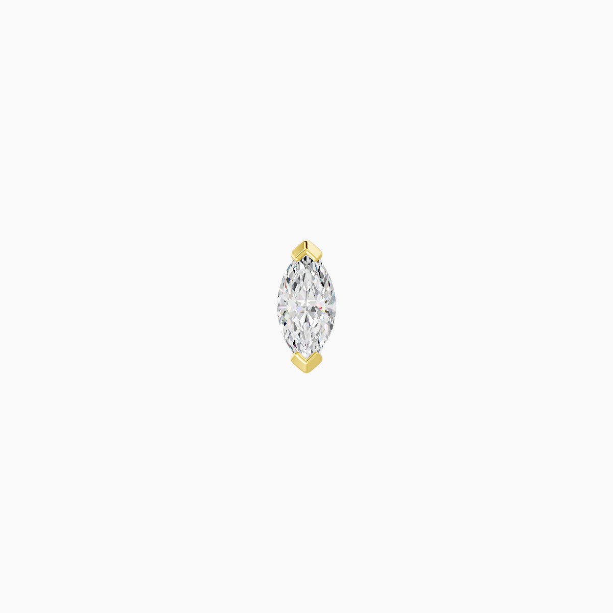 Nut | 18k Yellow Gold 5 mm 8 mm Marquise Diamond Piercing