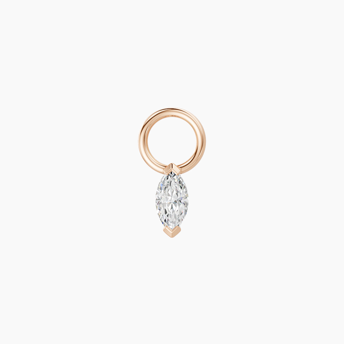 Nut | 18k Rose Gold 5 mm Marquise Diamond Charm