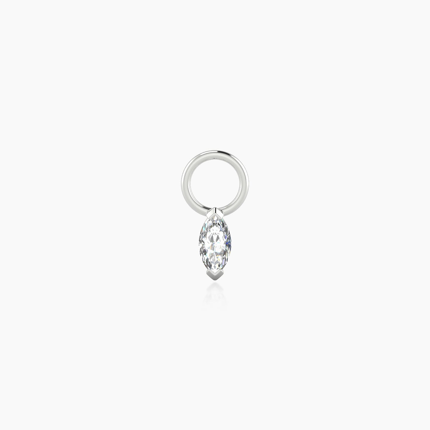 Nut | 18k White Gold 5 mm Marquise Diamond Charm