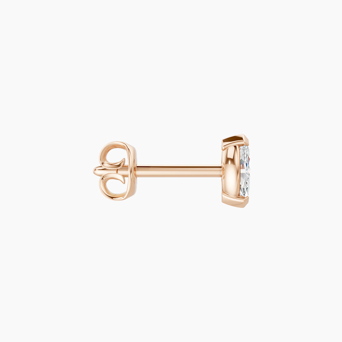Nut | 18k Rose Gold 5 mm Marquise Diamond Earring