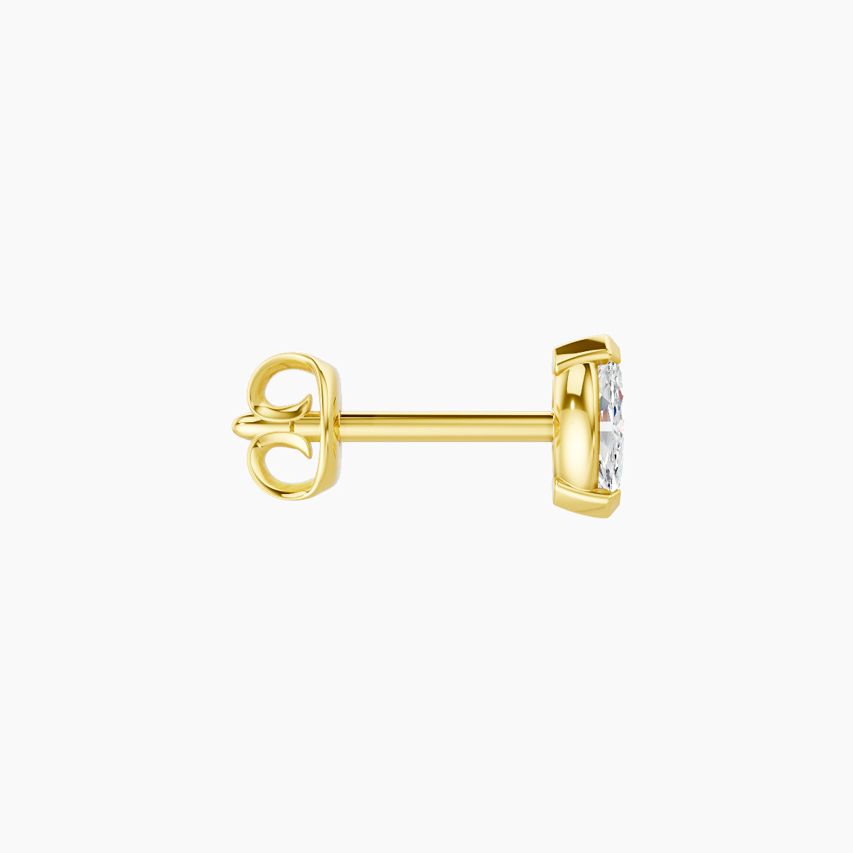 Nut | 18k Yellow Gold 5 mm Marquise Diamond Earring