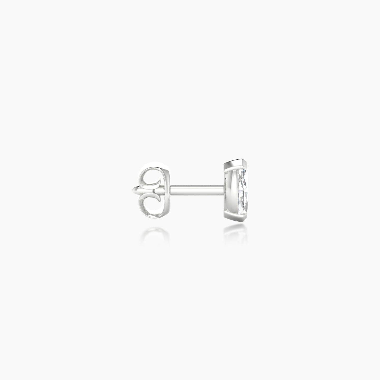Nut | 18k White Gold 5 mm Marquise Diamond Earring