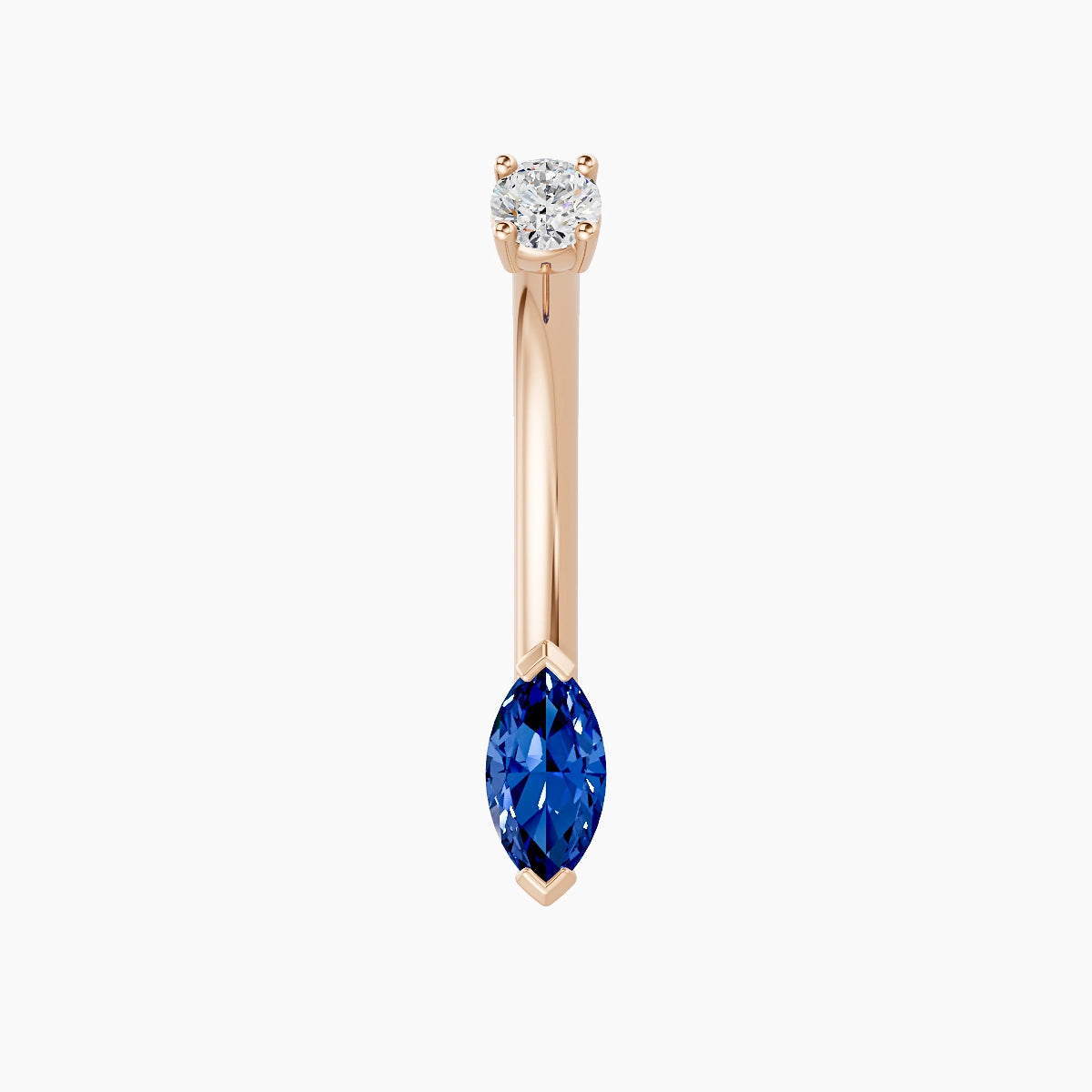 Nut | 18k Rose Gold 7 mm 10 mm Marquise Sapphire & Diamond Belly Piercing