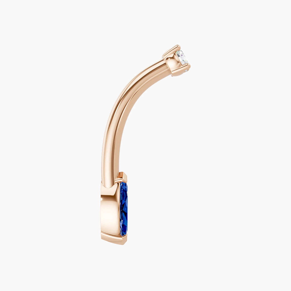 Nut | 18k Rose Gold 7 mm 10 mm Marquise Sapphire & Diamond Belly Piercing