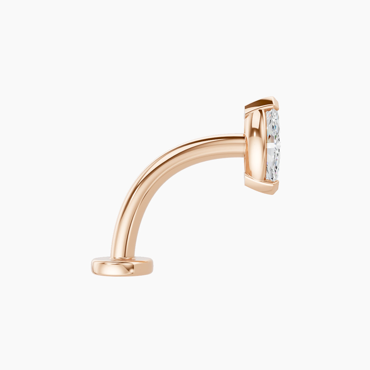Nut | 18k Rose Gold 7 mm 10 mm Marquise Diamond Floating Navel Piercing
