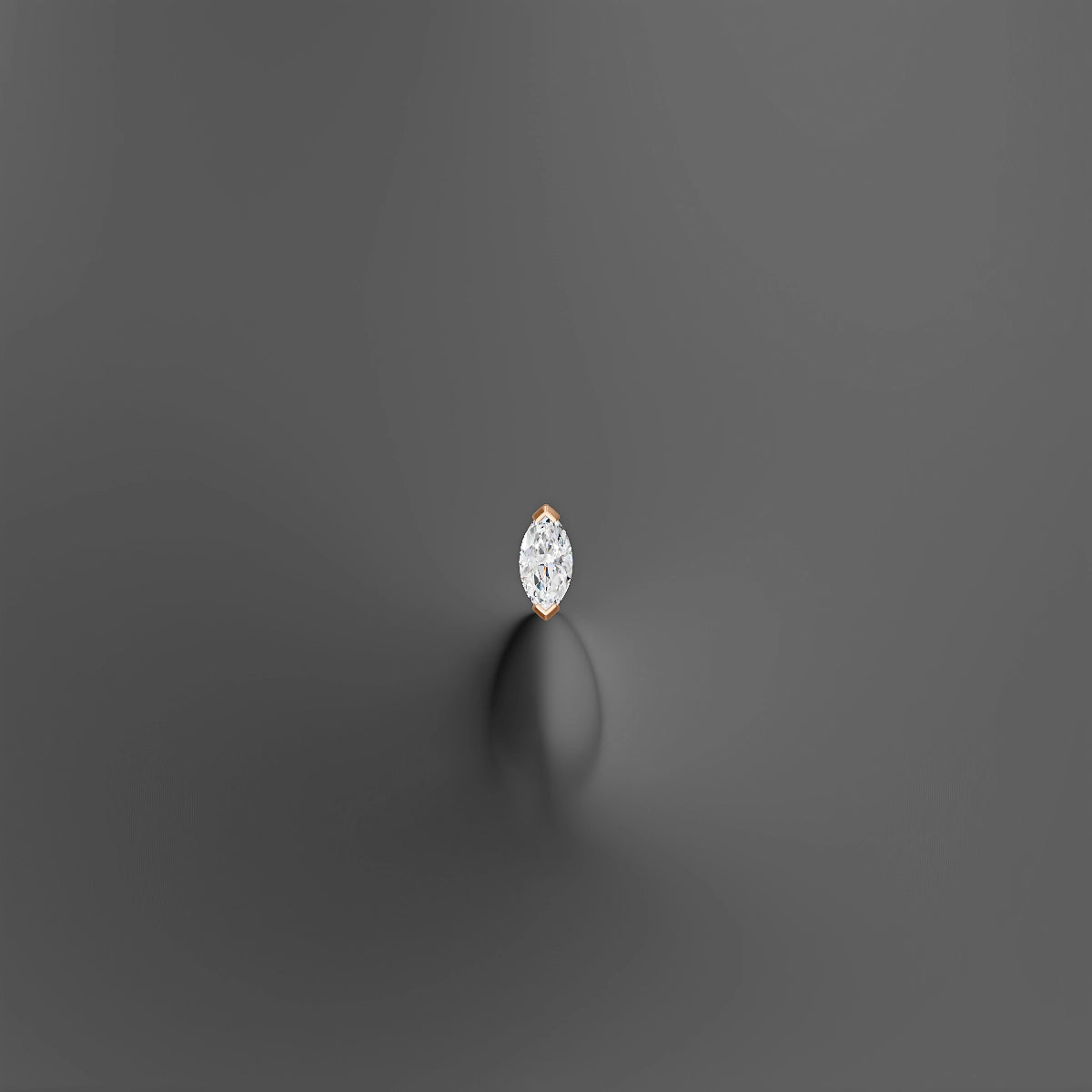 Nut | 18k Rose Gold 7 mm 10 mm Marquise Diamond Floating Navel Piercing