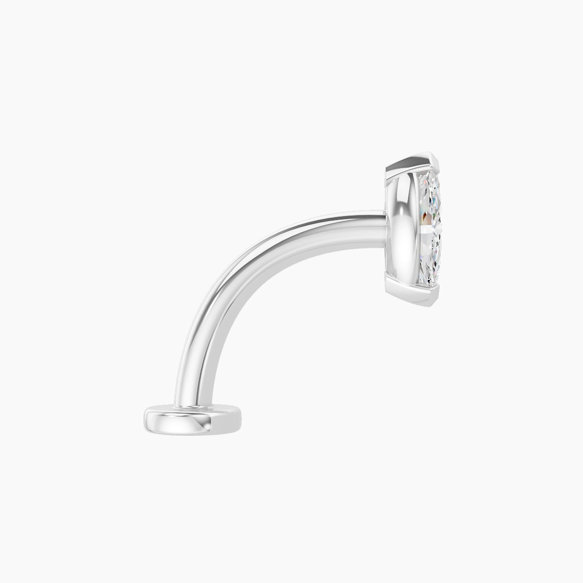 Nut | 18k White Gold 7 mm 10 mm Marquise Diamond Floating Navel Piercing