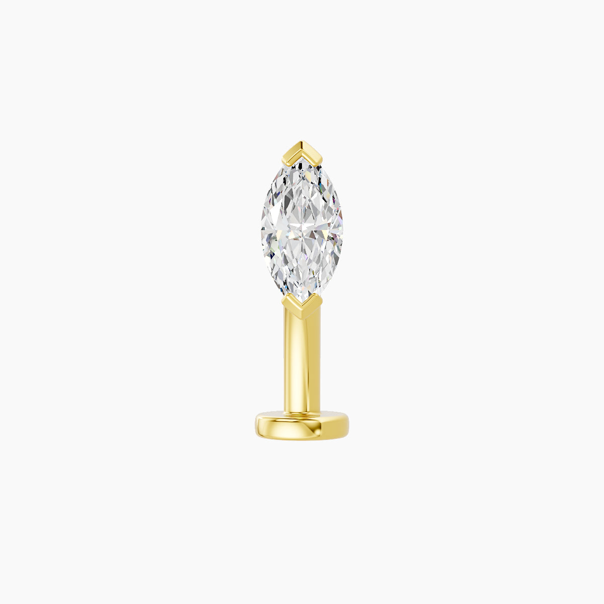 Nut | 18k Yellow Gold 7 mm 10 mm Marquise Diamond Floating Navel Piercing