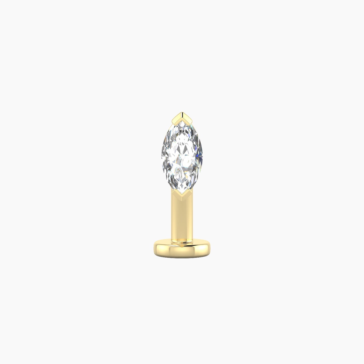 Nut | 18k Yellow Gold 7 mm 10 mm Marquise Diamond Floating Navel Piercing