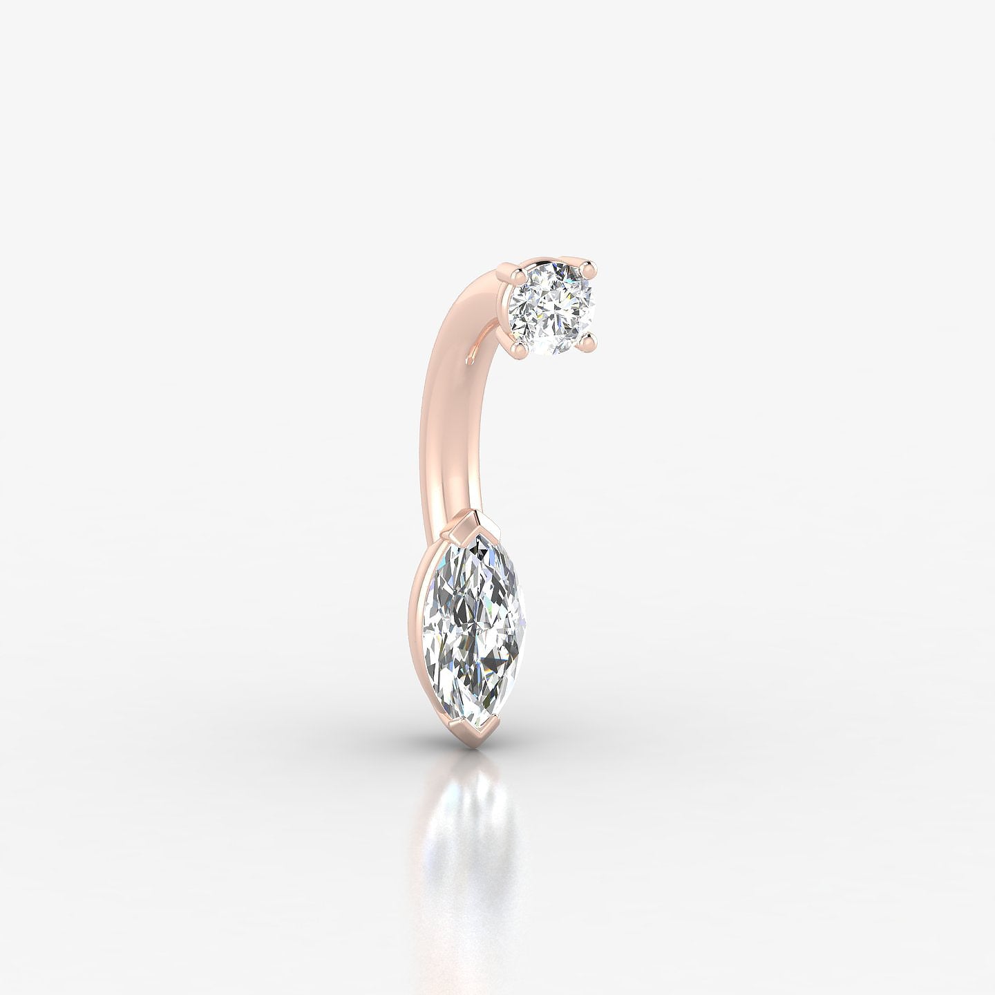Nut | 18k Rose Gold 10 mm 7 mm Marquise Diamond Navel Piercing